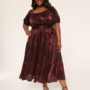 PLUS TIERED MIDI DRESS 22 NWOT
